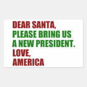 Grappig nieuw President voor kerst Rechthoekige Sticker (Voorkant)