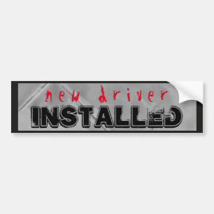 Grappig nieuw stuurprogramma geïnstalleerd in Red Bumpersticker