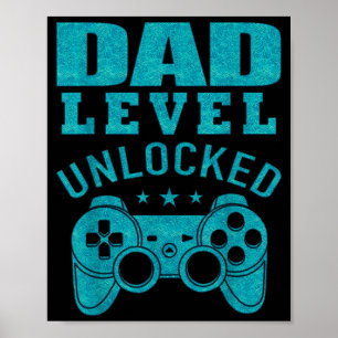 Grappig Nieuw Vader Shirt Vader Level Ontgrendeld Poster