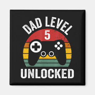 Grappig Nieuw Vader T-shirt Vader Level 5 Ontgrend Magneet