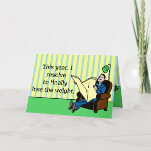 Grappig Nieuwjaar resolutie Retro Gewichtsverlies Feestdagen Kaart