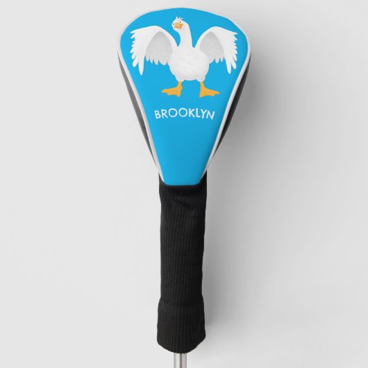 Grappig nieuwsgierig als cartoon golfheadcover (Voorkant)