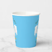 Grappig nieuwsgierig als cartoon papieren bekers (Links)