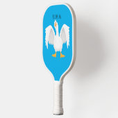 Grappig nieuwsgierig als cartoon pickleball paddle (Links)