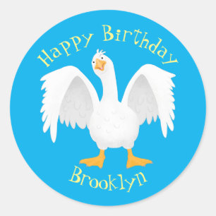 Grappig nieuwsgierig als cartoon ronde sticker