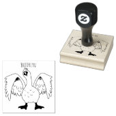 Grappig nieuwsgierig als cartoon 	rubberstempel (Gestempeld)