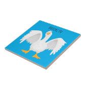 Grappig nieuwsgierig als cartoon tegeltje (Zijkant)