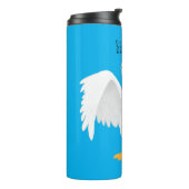 Grappig nieuwsgierig als cartoon thermosbeker (Gedraaid links)