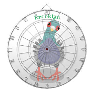 Grappig nieuwsgierig cartoon illustratie dartbord