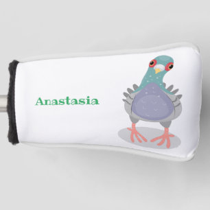 Grappig nieuwsgierig cartoon illustratie golfheadcover