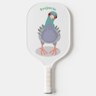 Grappig nieuwsgierig cartoon illustratie pickleball paddle