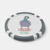 Grappig nieuwsgierig cartoon illustratie poker chips (Enkel)