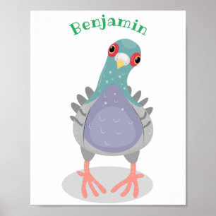 Grappig nieuwsgierig cartoon illustratie poster