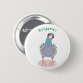 Grappig nieuwsgierig cartoon illustratie ronde button 5,7 cm (Voorkant /achterkant)