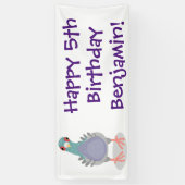 Grappig nieuwsgierig cartoon illustratie spandoek (Verticaal)