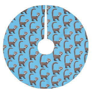 Grappig nieuwsgierig coatimundi cartoon illustrati kerstboom rok