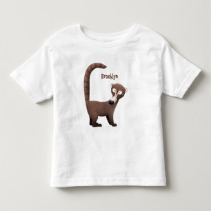 Grappig nieuwsgierig coatimundi cartoon illustrati kinder shirts