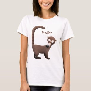 Grappig nieuwsgierig coatimundi cartoon illustrati t-shirt