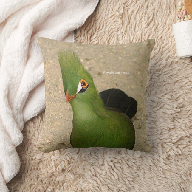 Grappig nieuwsgierig Guinee Turaco Green Bird Kussen (Deken)