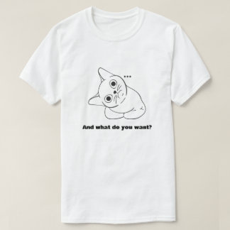 Grappig Nieuwsgierig Kat Quote Minimalistische Gra T-shirt
