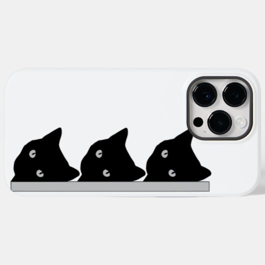Grappig nieuwsgierig katten silhouet Case-Mate iPhone case (Achterkant (horizontaal))