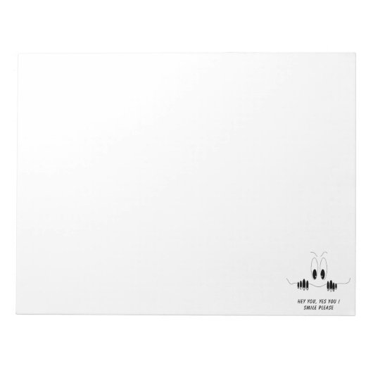 Grappig nieuwsgierige ogen - glimlach - voeg Jouw  Notitieblok (Voorkant)