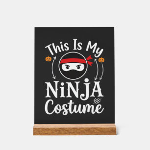 Grappig Ninja Kostuum Halloween Ontwerp_1 Acryl Bord
