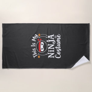 Grappig Ninja Kostuum Halloween Ontwerp_1 Strandlaken