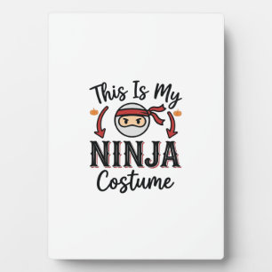 Grappig Ninja Kostuum Halloween Vector Ontwerp_1 Fotoplaat