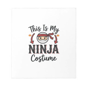Grappig Ninja Kostuum Halloween Vector Ontwerp_1 Notitieblok