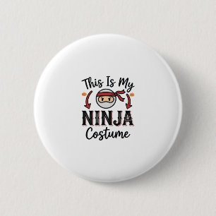 Grappig Ninja Kostuum Halloween Vector Ontwerp_1 Ronde Button 5,7 Cm