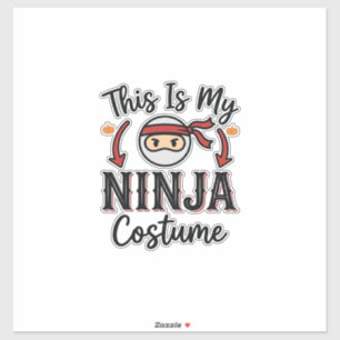 Grappig Ninja Kostuum Halloween Vector Ontwerp_1 Sticker