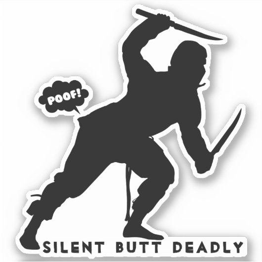Grappig ninja scheet grap stil maar dodelijk stick sticker (Voorkant)