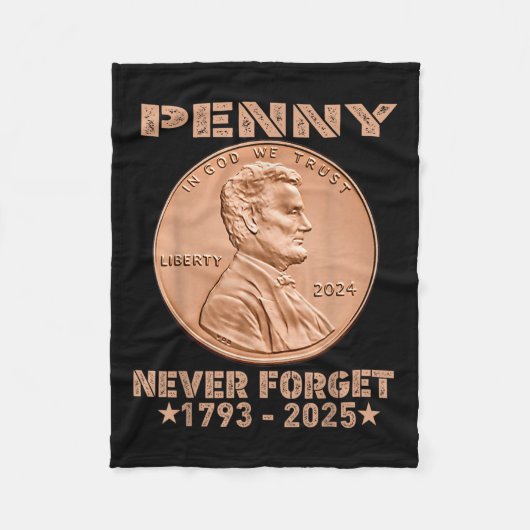 Grappig Nooit Vergeet Penny Coin 1 Cent Retro 2025 Fleece Deken (Voorkant)