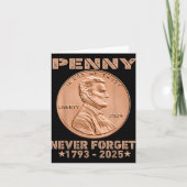 Grappig Nooit Vergeet Penny Coin 1 Cent Retro 2025 Kaart (Voorkant)