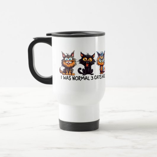 Grappig normaal drie katten reisbeker (Links)