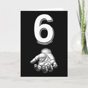 Grappig nummer 6 bijpassend 67 meme kostuum kaart