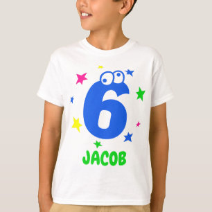 Grappig nummer en naam jongens verjaardag sterren t-shirt