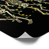 Grappig Nurse Skeleton Christmas Light Dance Steth Poster (Hoek)