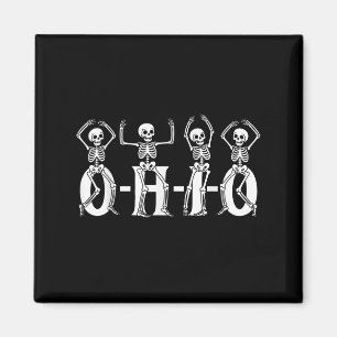 Grappig O-h-i-o State Skelet Ohio Halloween Vintag Magneet