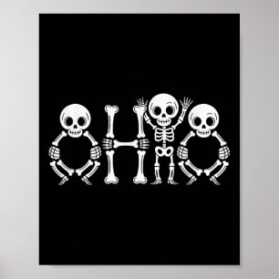 Grappig O-h-i-o State Skelet Ohio Vintage Hallowee Poster