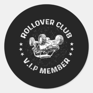 Grappig off-road ATV UTV Rider Rollover Club VIP Ronde Sticker