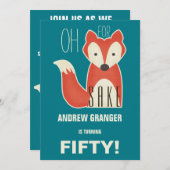 Grappig Oh, voor Fox Sake verjaardagsfeestje Kaart (Voorkant / Achterkant)