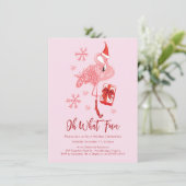 Grappig Oh Wat een leuk Flamingo Kerstfeest Kaart (Staand voorkant)