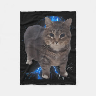 Grappig Oia Oia Spinning Cat Meme Cat Brainrot Fleece Deken