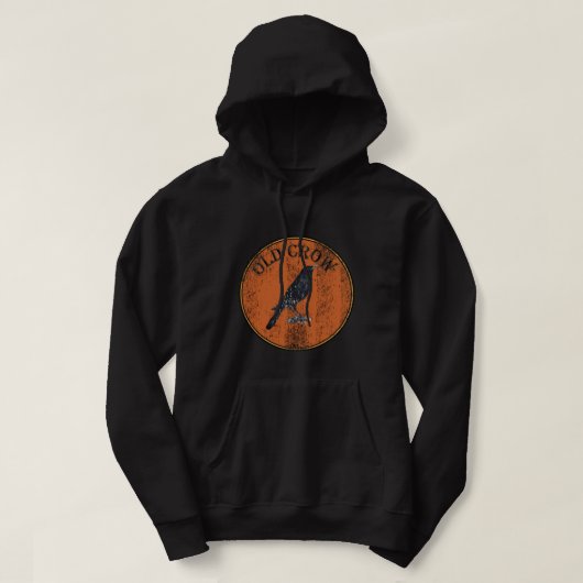 Grappig Old Crow Rustic Distress Kijk Hoodie (Design voorkant)
