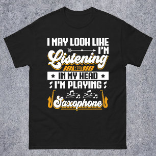 Grappig om in mijn hoofd te horen dat ik saxofoon t-shirt