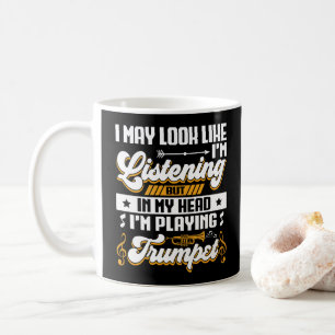 Grappig om in mijn hoofd te horen dat ik trompet s koffiemok
