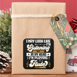 Grappig om in mijn hoofd te horen, ik speel mijn f vierkante sticker