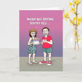 Grappig om ouder te worden kaart (Gele Bloem)